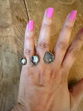 Kendra Scott Labradorite Teardrop Rings - Iridescent Blue-Green